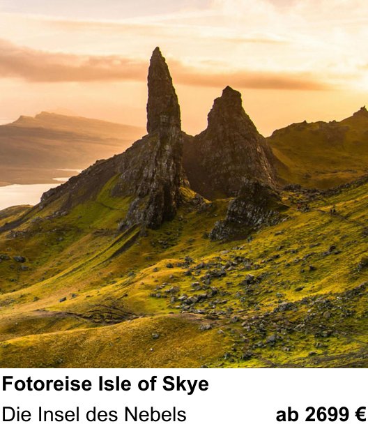 Detailreicher Fotokurs über Fotoreise Isle of Skye: Die Insel des Nebels