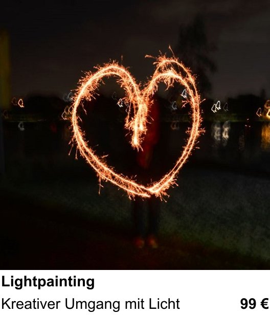 Fotografie praktisch lernen in Freiburg: Lightpainting