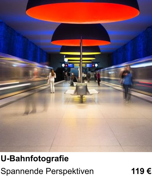 Fotografie praktisch lernen in Freiburg: U-Bahnfotografie