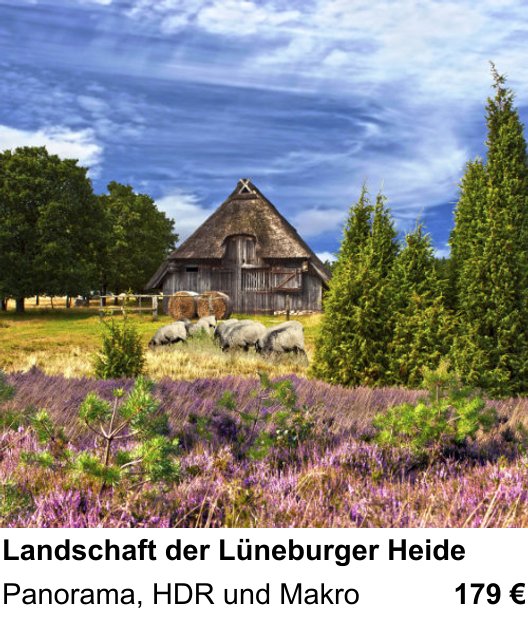 Detailreicher Fotokurs über Landschaft der Lüneburger Heide: Panorama, HDR und Makro
